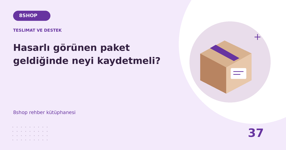 Hasarlı görünen paket geldiğinde neyi kaydetmeli? rehberi için teslimat ve destek temalı özgün çizim